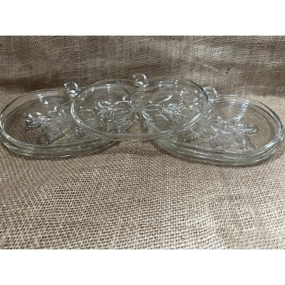 Set of 6 Vintage Apple Blossom Apple Shaped Glass Plates 8.5" Dinner Party Plate - Picture 3 of 5